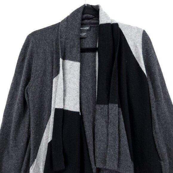 Bloomingdale's Cashmere Cardigan Size Small Open Front Sweater Colorblock - Picture 4 of 12